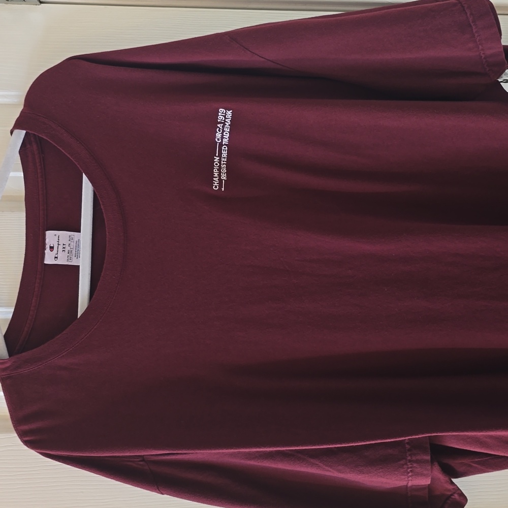 CHAMPION BRAND SIGNATURE MEN'S BIG & TALL BURGUNDY SHORT SLEEVE  TEE SIZE 3XT